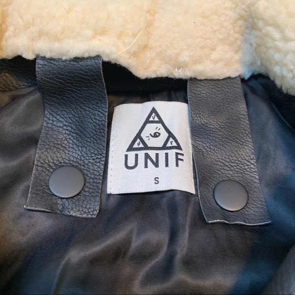 UNIF Avihater Faux Black Leather Jacket - Picture 4 of 15